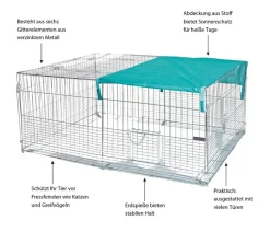 Kerbl Freilaufgehege - Jungtier-Freilaufgehege mit Ausbruchsperre, ca. B144/H60/T112 cm