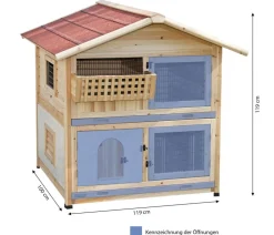 Kerbl Kaninchenstall & Hasenstall - Kaninchenstall Tyrol Alpin, ca. B119/H119/T100 cm Beige
