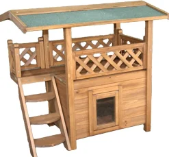 Kerbl Mehr Schlaf- & Kratzmöbel > Katzenhaus Lodge, ca. B77/H73/T50 cm