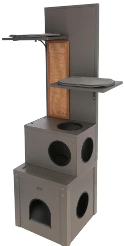 Kerbl Katzenspielhaus Alex ECO, , ca. B42/H152,5/T42 cm Grau Outlet