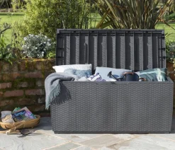 Keter Aufbewahrungsbox Capri, 305 Liter, ca. B123/H57/T53,5 cm Dunkelgrau Hot