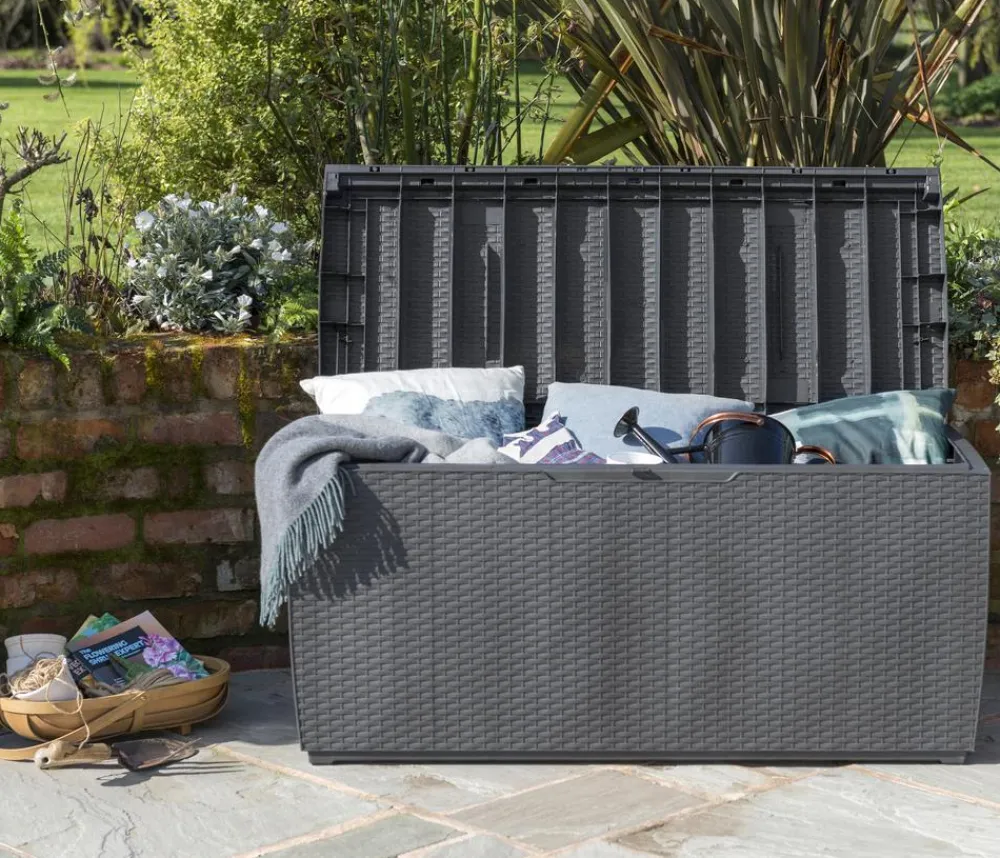 Keter Aufbewahrungsbox Capri, 305 Liter, ca. B123/H57/T53,5 cm Dunkelgrau Hot