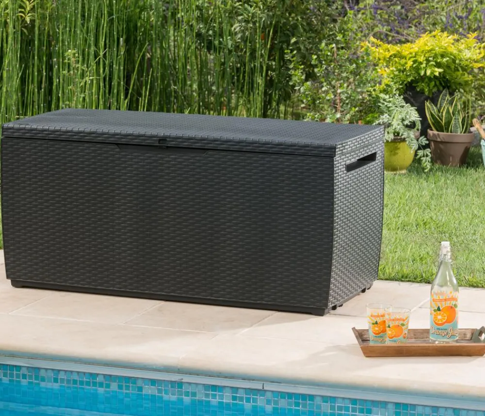 Keter Aufbewahrungsbox Capri, 305 Liter, ca. B123/H57/T53,5 cm Dunkelgrau Hot