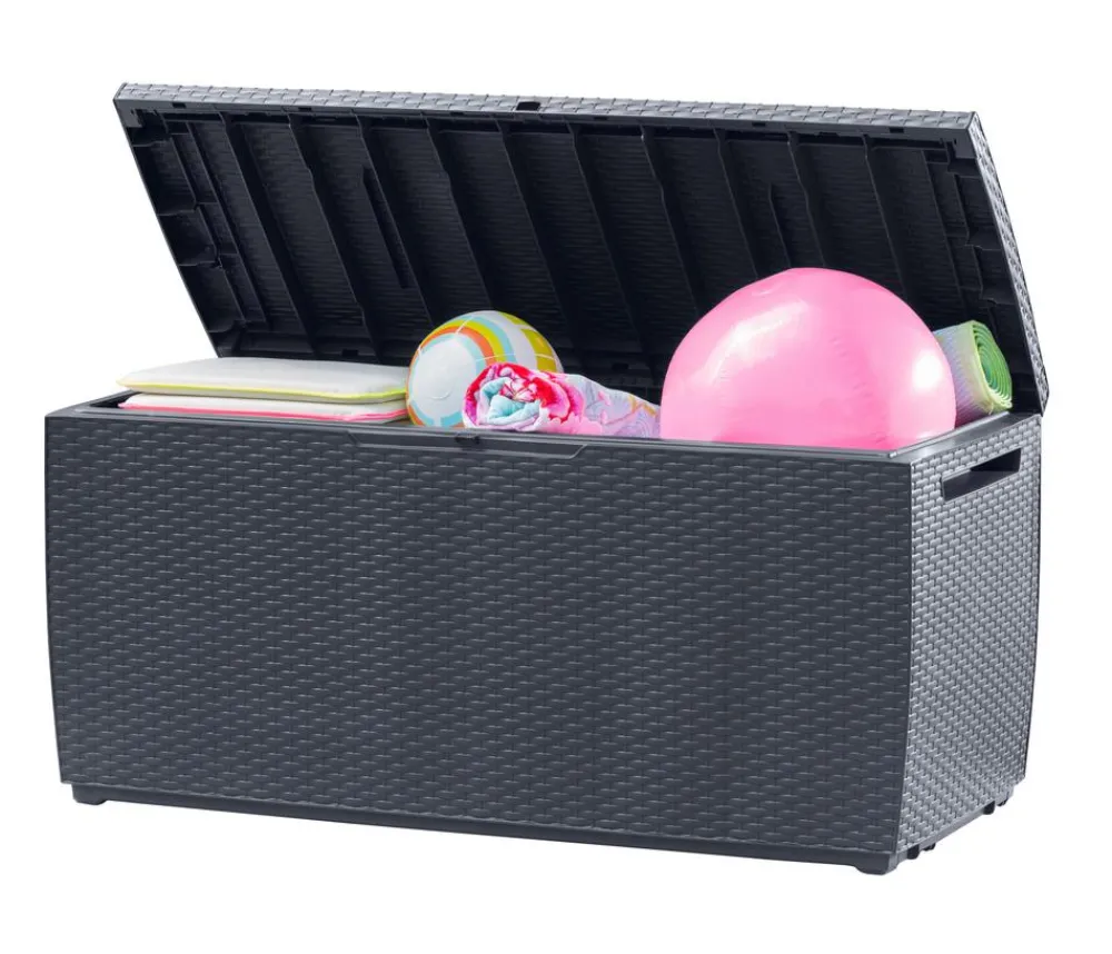 Keter Aufbewahrungsbox Capri, 305 Liter, ca. B123/H57/T53,5 cm Dunkelgrau Hot