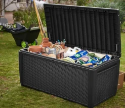 Keter Aufbewahrungsboxen - Aufbewahrungsbox Sumatra, 511 Liter, ca. B145/H64/T73 cm Dunkelgrau