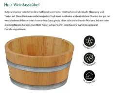 Küferei Kardos Pflanzkübel & Blumenkästen|Mehr Gartendekoration > Holz-Weinfasskübel, rund,