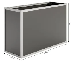 KGT Hochbeete & Frühbeete > Alu-Hochbeet 130, ca. B121/H77/T45 cm