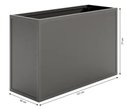 KGT Hochbeete & Frühbeete - Alu-Hochbeet 130, ca. B121/H77/T45 cm Anthrazit