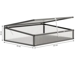 KGT Frühbeetaufsatz 130, , ca. B121/H32/T91 cm Anthrazit Discount
