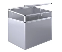 KGT Hochbeete & Frühbeete - Frühbeetaufsatz für Hochbeet 130, silber