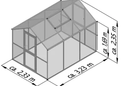 KGT Gewächshaus Aptasia III, ESG, ca. B233/H235/T323 cm Anthrazit Online