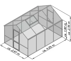 KGT Gewächshäuser > Gewächshaus Dahlie IV, ca. B297/H276/T429 cm