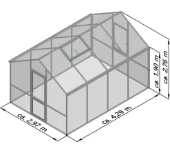 KGT Gewächshaus Dahlie IV, ca. B297/H276/T429 cm Silber Sale