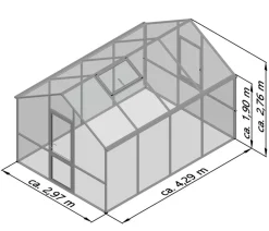KGT Gewächshäuser - Gewächshaus Dahlie IV, ca. B297/H276/T429 cm Anthrazit