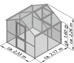 KGT Gewächshaus Iris II, ca. B233/H226/T217 cm Dunkelgrün Online