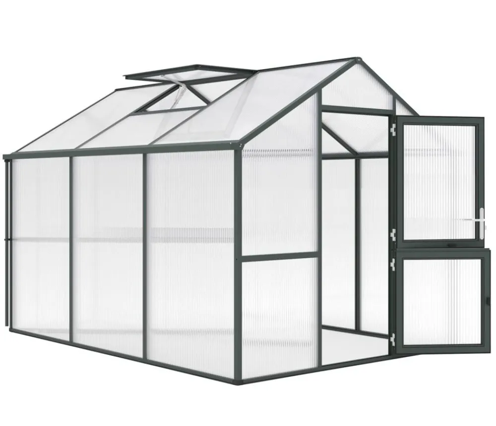 KGT Gewächshaus Iris III, ca. B233/H226/T323 cm Dunkelgrün Discount
