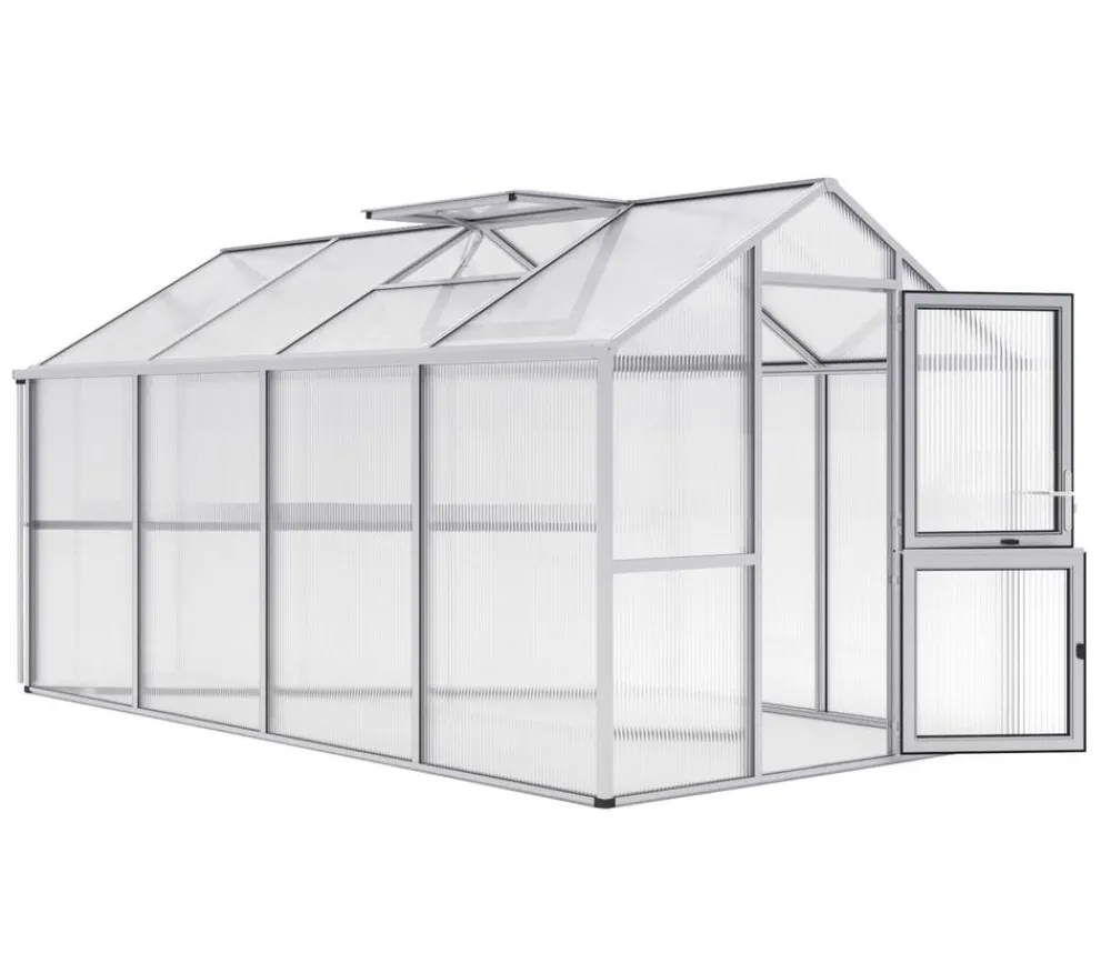 KGT Gewächshäuser - Gewächshaus Iris IV, ca. B233/H226/T429 cm Silber