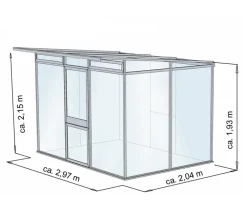 KGT Gewächshaus Linea II, ca. B297/H215/T254 cm Dunkelgrau