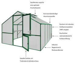 KGT Gewächshäuser - Gewächshaus Orchidee III Dunkelgrün