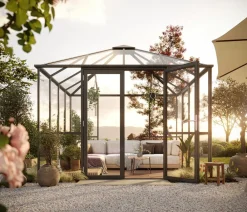 KGT Pavillons > Gewächshaus-Pavillon PaviLux 3 x 3 m ESG/HKP, ca. B300/H288/T300 cm