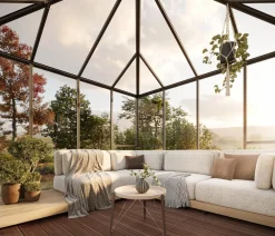 KGT Pavillons > Gewächshaus-Pavillon PaviLux 3 x 3 m ESG/HKP, ca. B300/H288/T300 cm