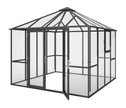 KGT Pavillons > Gewächshaus-Pavillon PaviLux 3 x 3 m ESG/HKP, ca. B300/H288/T300 cm