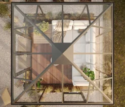 KGT Gewächshaus-Pavillon PaviLux 3 x 3 m ESG, ca. B300/H288/T300 cm Anthrazit Sale