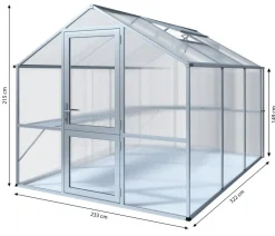 KGT Gewächshaus Rose III, ca. B233/H215/T322 cm Silber Best