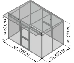 KGT Gewächshaus Santini II, ca. B297/H215/T254 cm Silber Discount