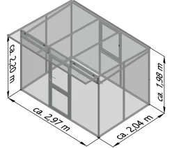 KGT Gewächshäuser - Gewächshaus Santini II, ca. B297/H215/T254 cm Anthrazit