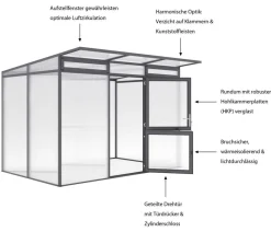KGT Gewächshäuser - Gewächshaus Santini II, ca. B297/H215/T254 cm Anthrazit