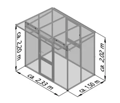 KGT Gewächshaus Santini Small, ca. B233/H215/T150 cm Anthrazit Outlet