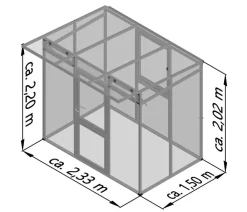 KGT Gewächshäuser - Gewächshaus Santini Small, ca. B233/H215/T150 cm Silber
