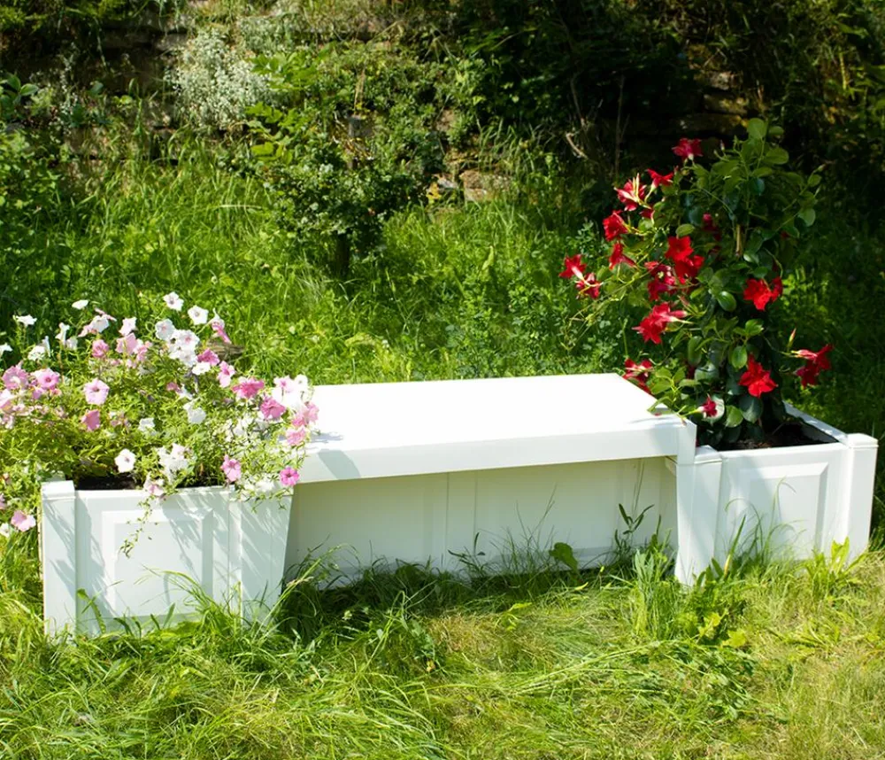 KHW Kunststoff-Gartenbank Berlin Weiß New