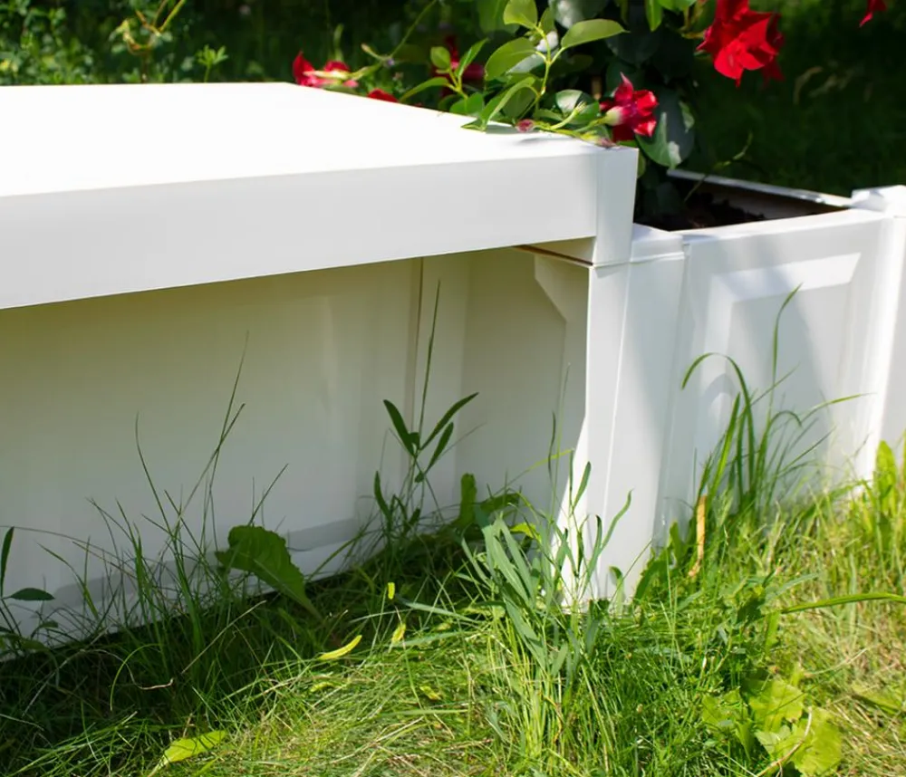 KHW Kunststoff-Gartenbank Berlin Weiß New