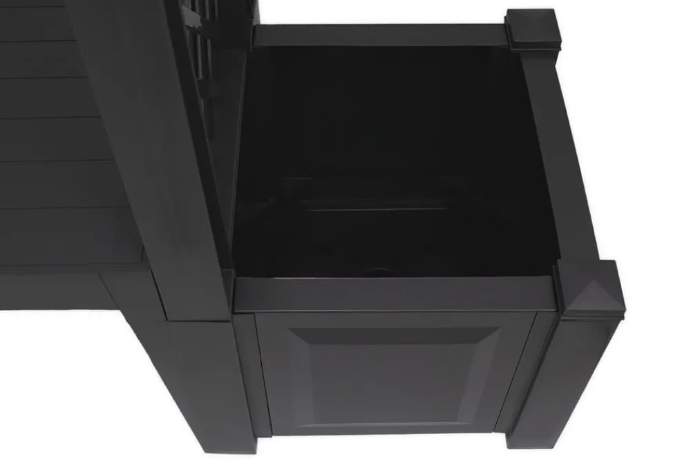 KHW Kunststoff-Gartenbank mit Rosenbogen Brüssel, ca. B174/H207/T49 cm Dunkelgrau Outlet