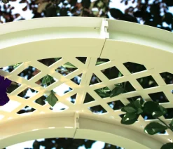 KHW Gartenbänke Kunststoff|Rosenbögen - Kunststoff-Gartenbank mit Rosenbogen Brüssel, ca. B174/H207/T49 cm Weiß