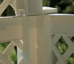 KHW Gartenbänke Kunststoff|Rosenbögen - Kunststoff-Gartenbank mit Rosenbogen Amsterdam, ca. B174/H207/T49 cm Weiß