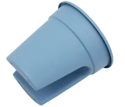 KHW Kunststoff-Geländertopf Flowerclip, rund, ca. Ø27/H27 cm, 3er-Set Blau