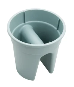 KHW Pflanzkübel & Blumenkästen - Kunststoff-Geländertopf Flowerclip, rund, ca. Ø27/H27 cm, 3er-Set Grün