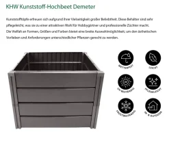 KHW Kunststoff-Hochbeet Demeter Dunkelgrau Best