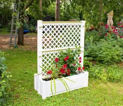 KHW Pflanzkübel & Blumenkästen > Kunststoff-Pflanzkasten mit Spalier, 100 x 43 x 140 cm