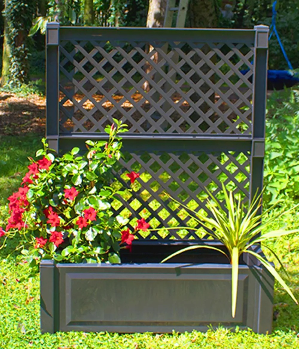 KHW Pflanzkübel & Blumenkästen > Kunststoff-Pflanz mit Spalier, ca. B100/H140/T43 cm