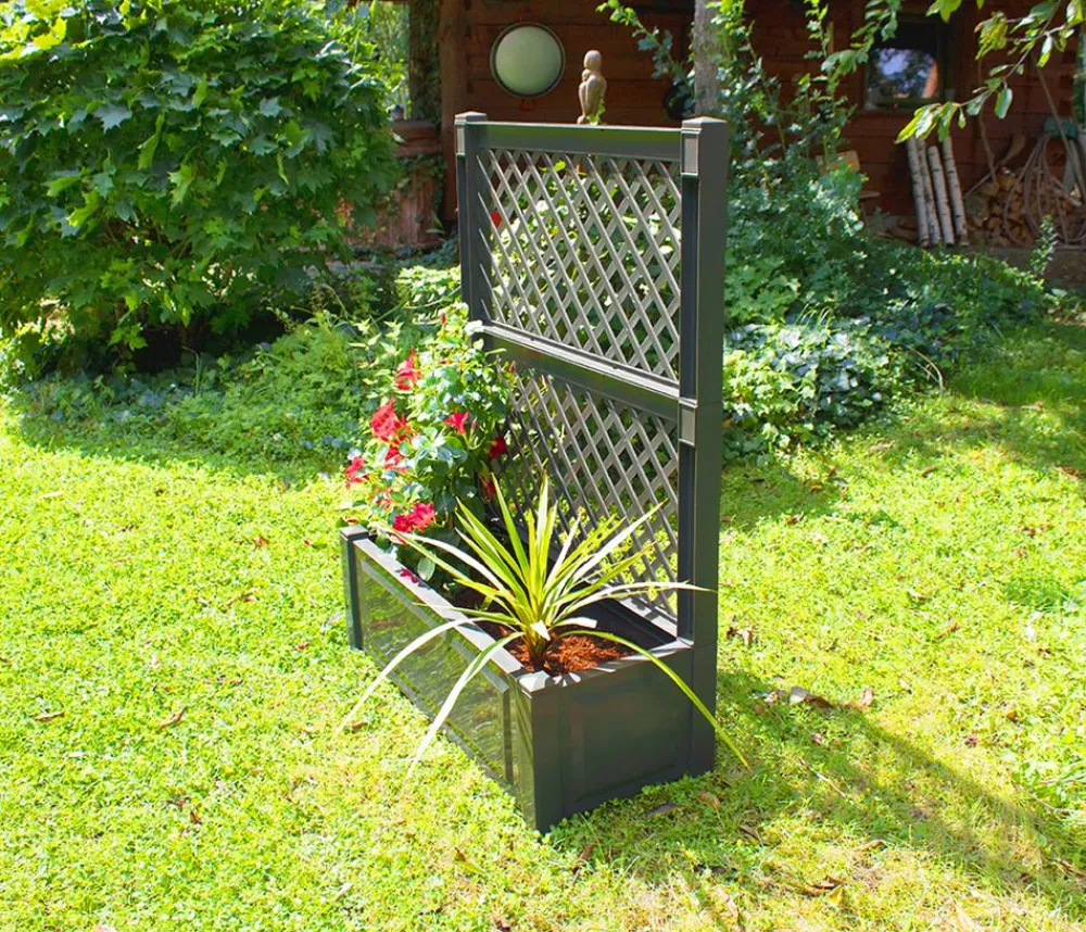 KHW Pflanzkübel & Blumenkästen > Kunststoff-Pflanz mit Spalier, ca. B100/H140/T43 cm