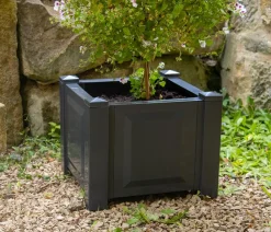 KHW Kunststoff-Pflanzkasten, ca. B43/H41/T43 cm Dunkelgrau Best