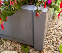 KHW Pflanzkübel & Blumenkästen - Kunststoff-Pflanzkasten, ca. B43/H41/T43 cm Grau