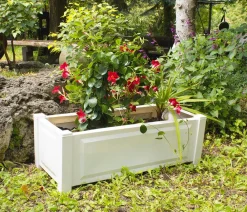 KHW Pflanzkübel & Blumenkästen - Kunststoff-Pflanzkasten, ca. B100/H41/T43 cm Weiß