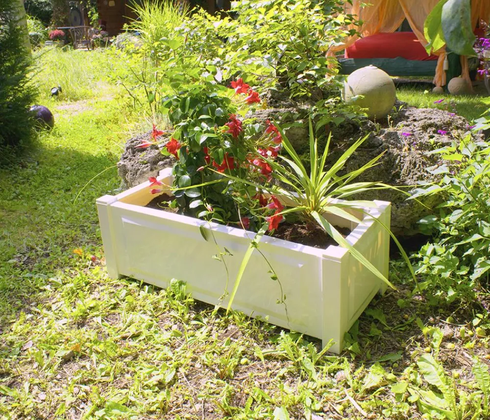 KHW Pflanzkübel & Blumenkästen - Kunststoff-Pflanzkasten, ca. B100/H41/T43 cm Weiß
