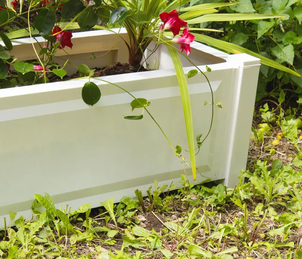 KHW Pflanzkübel & Blumenkästen - Kunststoff-Pflanzkasten, ca. B100/H41/T43 cm Weiß
