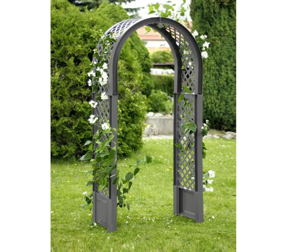 KHW Rosenbögen > Kunststoff-Rosenbogen mit Erdspießen, ca. B100/H207/T43 cm